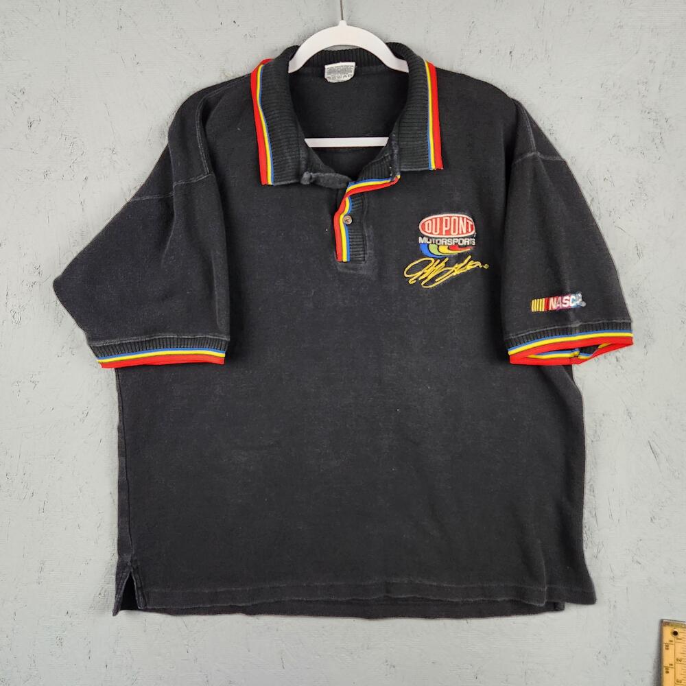 Vintage Jeff Gordon DuPont Shirt Mens Large Gray NASCAR Winner's Circle 90s Logo